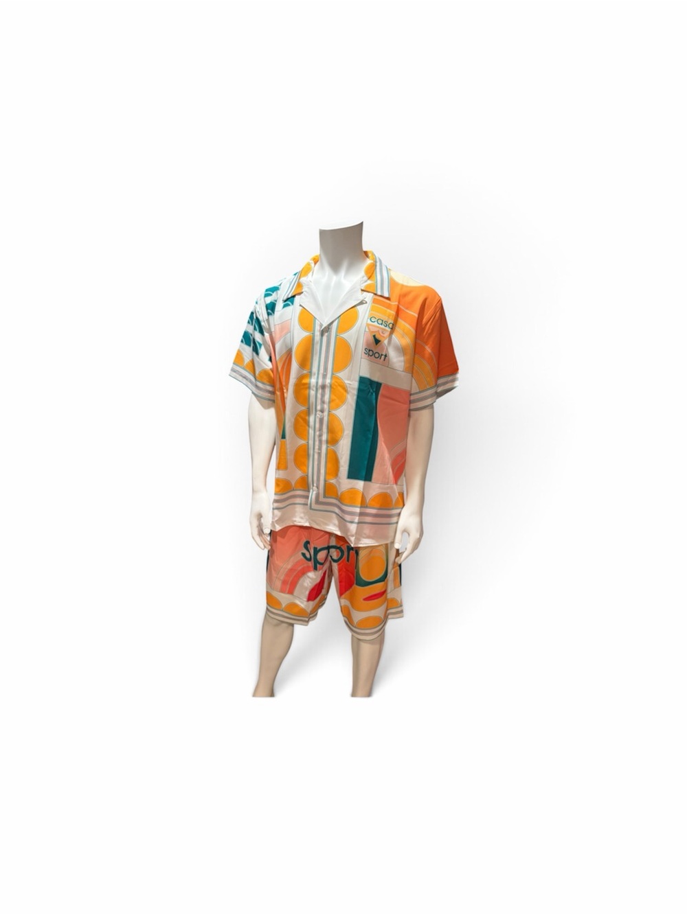 Casablanca Summer Court Unisex Cuban XXL- Set in Orange & Teal